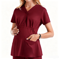 Haut de blouse médicale de maternité, uniforme de grossesse pour l'hôpital, vente en gros de blouses de maternité, uniforme personnalisé avec logo