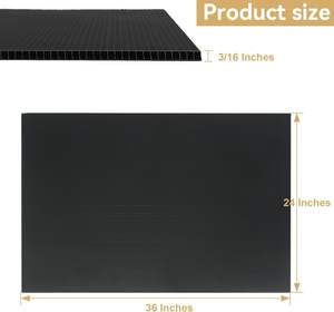 Panneau en carton ondulé de 4 mm, 24*36, panneau en plastique ondulé épais, panneau vierge pour projets scolaires, feuille de pp, affichage - Product Image 1