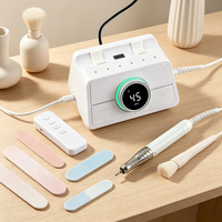 Machine à ongles professionnelle sans balais 45000 tr/min, couple élevé, ponceuse électrique compacte de bureau avec pédale pour manucure en salon