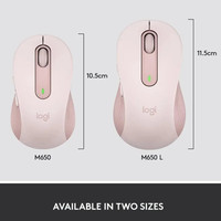 Ratón Inalámbrico M650 con Diseño Ergonómico, USB, para Diestros, Clic Silencioso, Tecnología de Sensor Láser, para PC/Mac/Laptop