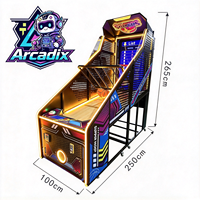 Machine de jeu de basket-ball d'arcade à monnayeur, machine de tir de basket-ball de rue avec écran LED, pour parc d'attractions intérieur, en plastique, version anglaise