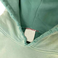 Sweat-shirt à capuche épais en coton pur personnalisé pour hommes avec motif de broderie DTG Sweat-shirt à capuche perforé et délavé