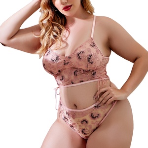 Conjunto de ropa interior erótica de encaje de talla grande tentación sexy para mujer, conjunto de lencería - Product Image 1