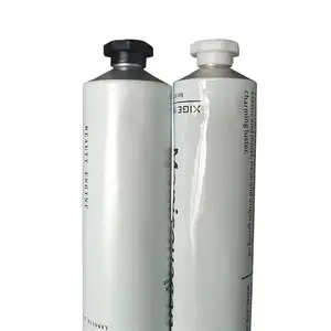 Recycelbare Metall verpackung Aluminium Soft Tubes Handfuß creme Glänzende matte Oberfläche Weiße Tuben Kosmetik mit flachen Kappen