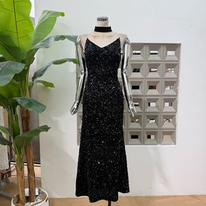 <span class=keywords><strong>Robe</strong></span> de soirée élégante pour femmes 2026, <span class=keywords><strong>robe</strong></span> de soirée moulante à sequins et perles, col en V, corset - Product Image 3