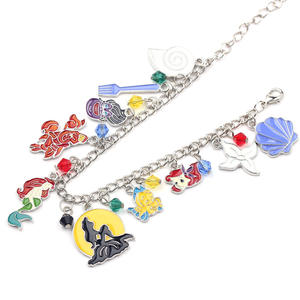 Bracelet <span class=keywords><strong>de</strong></span> charme <span class=keywords><strong>La</strong></span> <span class=keywords><strong>Petite</strong></span> Sirène pour femmes, coquillage, <span class=keywords><strong>crabe</strong></span>, corail, badge en émail, perles <span class=keywords><strong>de</strong></span> cristal, chaîne <span class=keywords><strong>de</strong></span> bracelet - Product Image 4