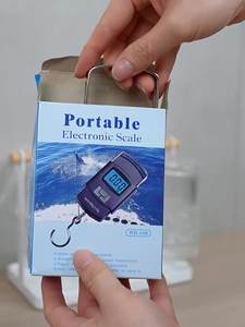 Balança de Bagagem Portátil A08 de Mão com Gancho Balança Eletrônica de Bolso Mini para Medir Peso de Malas de Viagem Pesca e Correio Cor Preta - Product Image 2