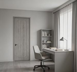 Porta Interna in Legno dal Design Moderno Grigio Lusso Leggero, Ecologica e Insonorizzata, Decorativa per Studio e Ufficio - Product Image 6