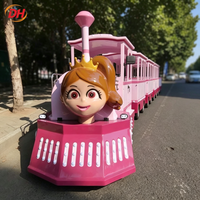 Train touristique sans rails stable et durable, avec wagons complets, pour zones scéniques montagneuses et équipement de fête foraine