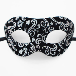 <span class=keywords><strong>Máscara</strong></span> de media cara de PVC con lámina dorada y parte superior plana, para disfraces, bailes, carnavales y fiestas nocturnas - Product Image 5