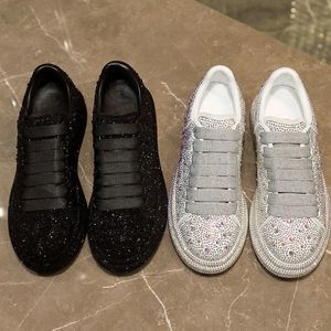 Disponibili <span class=keywords><strong>Sneakers</strong></span> Autunnali da Donna con Strass, Suola Spessa, Bianche e Argento, Cristalli Luccicanti, Scarpe Casual Alla Moda - Product Image 6