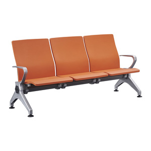 Sillas de espera en fila, color naranja, metal, diseño moderno y sencillo para aeropuertos y espacios públicos - Product Image 1