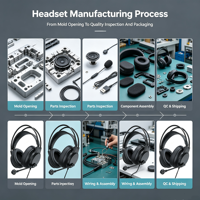 Casque filaire USB OEM ODM avec micro et commandes intégrées pour PC portable