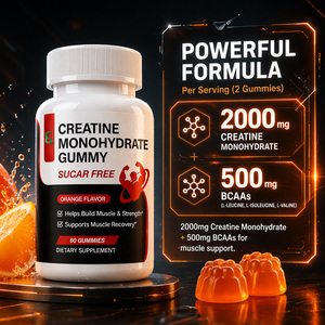 Gomitas de Creatina Monohidrato Sin Azúcar, 4000mg de Creatina, 1000mg de BCAA, Sabor Naranja, 60 Unidades, Disponibles en Almacén de EE. UU. - Product Image 4