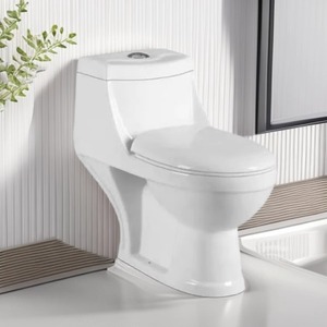 Chất lượng cao Thiết bị vệ sinh dual-tuôn ra hình vuông một mảnh gốm <span class=keywords><strong>WC</strong></span> nhà vệ sinh P-trap thoát nước trong phòng tắm - Product Image 6