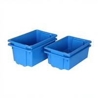 Bac de stockage industriel en plastique robuste de 46 L, empilable et emboîtable, bac de stockage en plastique pour le stockage commercial et les déménagements