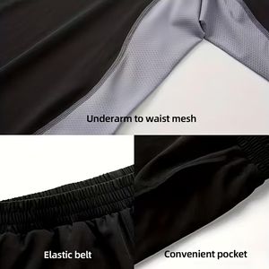 Ensemble de 3 pièces pour hommes, vêtements de sport à haute élasticité, RushGuard Bjj, maille respirante, leggings à manches longues, tenue de course à pied, vêtements d'entraînement - Product Image 6