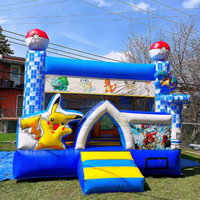 Castillo Inflable Comercial con Tobogán, de PVC, con Personajes de Dibujos Animados, PIKACHU, Casa de Brinco Inflable, Combo para Alquiler en Fiestas