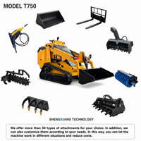 Harga Terbaik Compact Skid Steer Loader T750 Diesel Euro 5 Emission dengan Quick Attach Bucket Dijual di Alibaba International