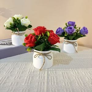 Planta Artificial de Rosa en Maceta Paulon de 19 Pulgadas, Bonsái de Plástico para Decoración del Hogar y Bodas - Product Image 1