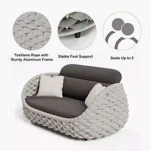 <span class=keywords><strong>Salon</strong></span> d'Extérieur <span class=keywords><strong>5</strong></span> <span class=keywords><strong>Places</strong></span> en <span class=keywords><strong>Aluminium</strong></span> avec Tressage Corde, Ensemble Canapé <span class=keywords><strong>de</strong></span> <span class=keywords><strong>Jardin</strong></span> pour Mobilier <span class=keywords><strong>de</strong></span> Terrasse, Table Basse Plateau en Pierre, Hôtel, Parc - Product Image 5