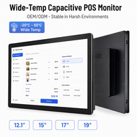 Terminal de point de vente (POS) à écran tactile capacitif 10,4, 15, 17 pouces avec interface VGA USB et large plage de température, compatible OEM/ODM