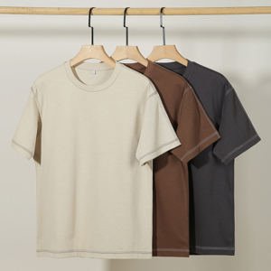 Camiseta negra sólida de alta calidad Unisex verano 100% algodón cuello redondo - Product Image 1