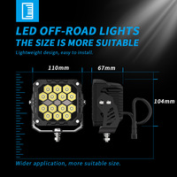 Projecteur de travail LED 39W 4 pouces 2495LM 344m longue portée blanc jaune spot DRL 9V-36V 6000K en aluminium moulé sous pression étanche IP68 IP69K