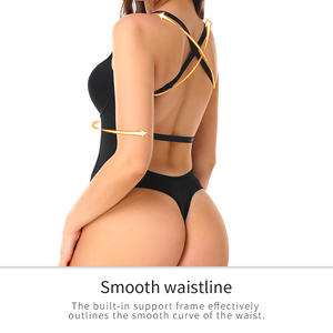 Body moldeador sin espalda de encaje Sexy de talla grande, Tanga de una pieza, sujetador con escote en V profundo, <span class=keywords><strong>faja</strong></span> <span class=keywords><strong>para</strong></span> mujer, <span class=keywords><strong>vestido</strong></span> de noche, moldeador de cuerpo - Product Image 5