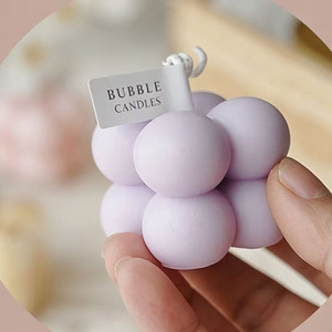 Bougie décorative esthétique en forme de cube à bulles pour la décoration de salon, d'étagère ou de table - Product Image 5
