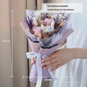 Ramo de Rosas Preservadas de Lujo OEM, Flores Eternas Hechas a Mano para Tiendas de Regalos, Venta al Por Mayor - Product Image 3