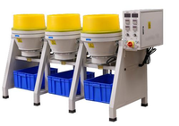 Machine de polissage à courant de Foucault à grande vitesse industrielle à trois tambours de 18 L pour le métal, équipement de meulage de surface de précision