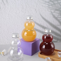 Bouteilles de boisson en plastique PET transparentes en forme de gourde de 50 ml à 1000 ml avec bouchon à vis et sérigraphie pour eau minérale, café, lait, thé