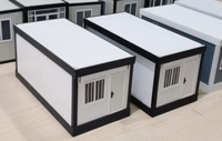 Maison en conteneur en acier industriel pour entrepôt/atelier, utilisation en exposition avec des unités d'échantillons personnalisées