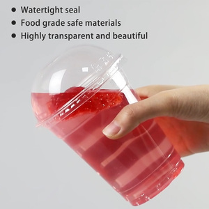 Logo personalizzato 98mm Dia. Trasparente monouso per animali domestici tazza di plastica <span class=keywords><strong>con</strong></span> coperchio 12 14 16 18 20 24oz per bevande fredde per feste - Product Image 2