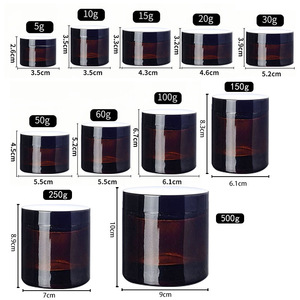 Tarro de Vidrio para Crema Cosmética <span class=keywords><strong>Exfoliante</strong></span> <span class=keywords><strong>Facial</strong></span> y Corporal de 5g 15g 30g 50g 100g con Logotipo Personalizado, Tapa Negra de Rosca, Envases Cosméticos - Product Image 4