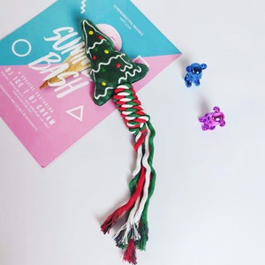 Jouet en peluche de Noël pour animaux de compagnie, jouet à mâcher pour chien, nettoyage des dents, bonhomme de neige, sapin, couronne, cadeau pour animaux de compagnie - Product Image 3