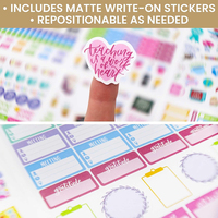 Planificateur personnalisé hebdomadaire format A6, feuilles d'autocollants mignonnes et joyeuses avec des personnages Kawaii pour journalisation et planification