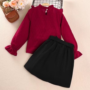 Stok pakaian rok dan blus anak-anak usia 6 8 10 12 tahun remaja remaja pakaian anak-anak besar perempuan 7-8 set pakaian gadis remaja - Product Image 5