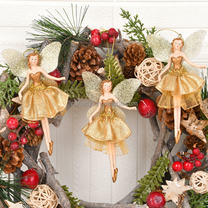 Adorno Navideño de Ángel Dorado Femenino, Colgante de Resina con Mariposa y Flor para Decoración de Ventanas - Product Image 2