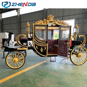 Fabricant professionnel de chariots à chevaux, chariot royal, chariot de tourisme, chariot de mariage romantique, chariot à chevaux à 4 roues avec pneus pleins et LED - Product Image 4