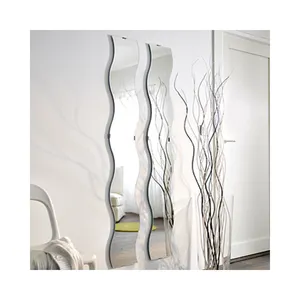 Декоративное зеркало S-образной формы/длинное зеркало в форме волны с полированным краем, для украшения дома
