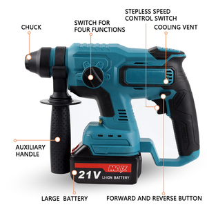 جديد جديد وصل جهاز تحطيم sds كهربائي قوي للخدمة الشاقة مثقاب مطرقة لاسلكي بيد واحدة - Product Image 4