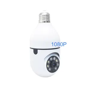 Venta caliente seguridad en el hogar cámara de seguimiento automático al aire libre interior 1080P 360 grados bombilla cámara inalámbrica WiFi con base E27