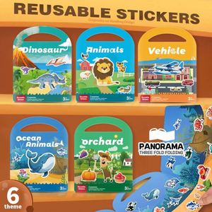 CPC 3D Puffy Sticker Books Sensory Toy Human Body Vehicle Fruit <b>Animals</b> Theme Reusable Jelly Stickers Toy - Product Image 6