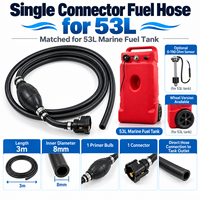 Réservoir de carburant marin LINDA 12L 24L 53L en HDPE avec capteur de niveau de carburant, tuyau assorti et options de roues de 53L pour moteur hors-bord Yamaha