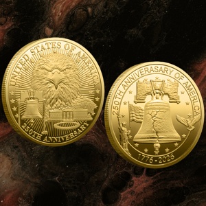 Conjunto de Monedas Conmemorativas del 250 Aniversario de los Estados Unidos, Campana de la Libertad, Estatua de la Libertad y Águila, Medalla Patriótica Personalizada - Product Image 2