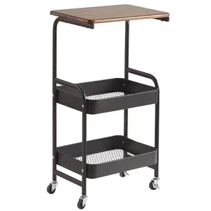 Estante <span class=keywords><strong>de</strong></span> Almacenamiento Móvil <span class=keywords><strong>de</strong></span> Varias Capas para Dormitorio, Sala <span class=keywords><strong>de</strong></span> Estar, Escritorio, Ligero, <span class=keywords><strong>de</strong></span> Roble, Negro/Blanco - Product Image 1