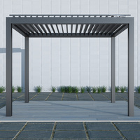 Pergola en aluminium imperméable à l'eau avec revêtement en poudre, pour balcon, terrasse et jardin, protection solaire électrique pour l'extérieur