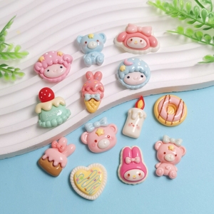 Cabochon in Resina 3D a Forma di <span class=keywords><strong>Animali</strong></span> Cartoon (Orso, Coniglio) e Candele a Ciambella per Ragazze e Ragazzi, Decorazioni per Scrapbooking - Product Image 1